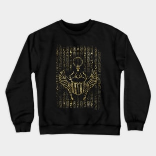 Egyptian Scarab Beetle with  hieroglyphs Crewneck Sweatshirt